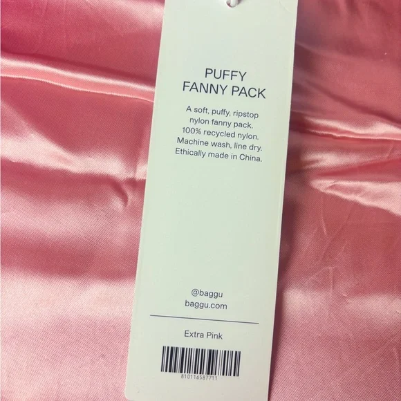 NWT Baggu Extra Pink Puffy Fanny Pack - Picture 4 of 6